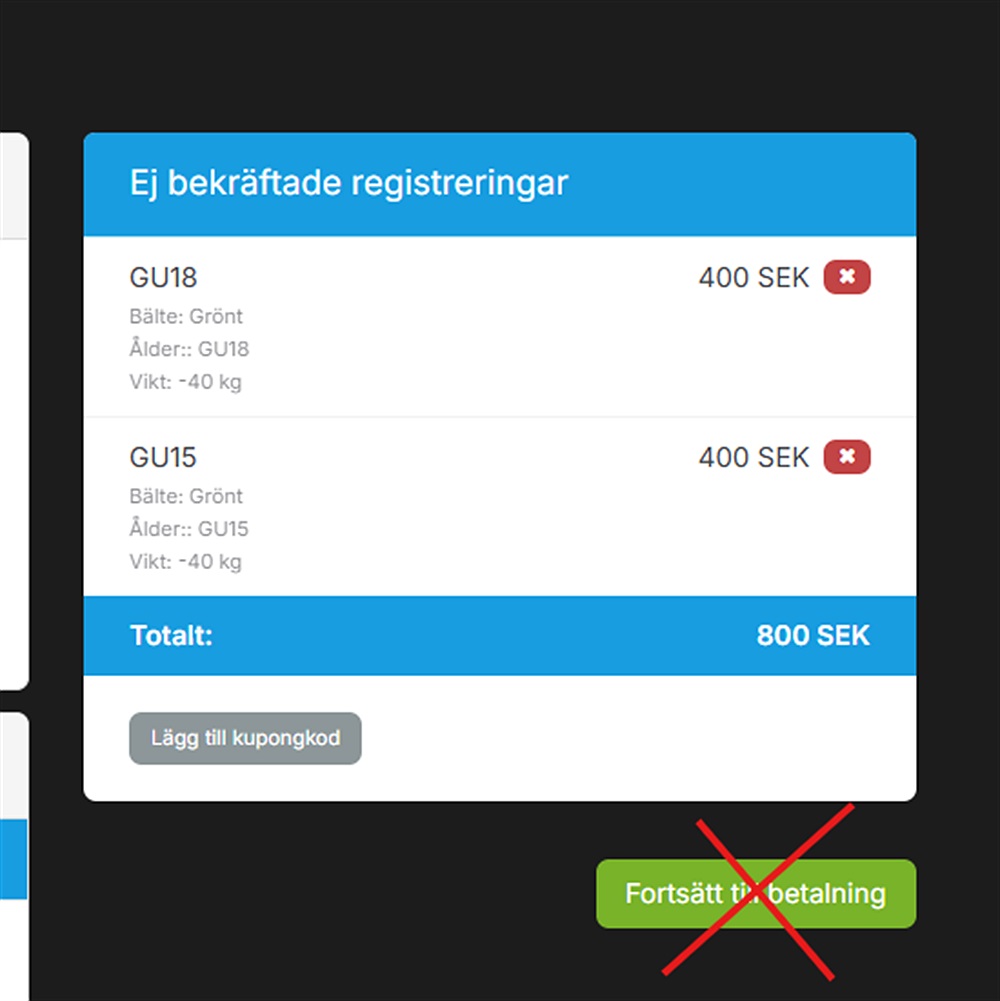 Steg 7 – klicka inte på betala