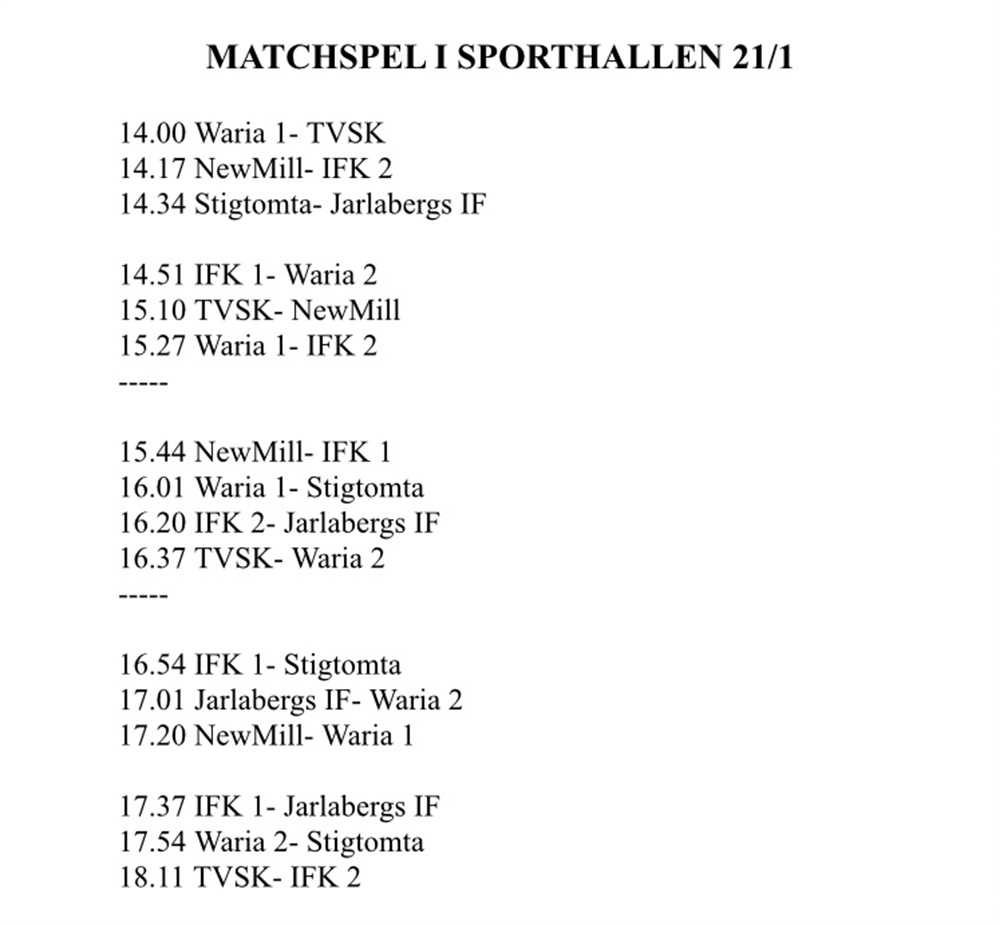 Spelschema Och Lag Inför Lördag / IFK Nyköping - Fotboll - F13 ...