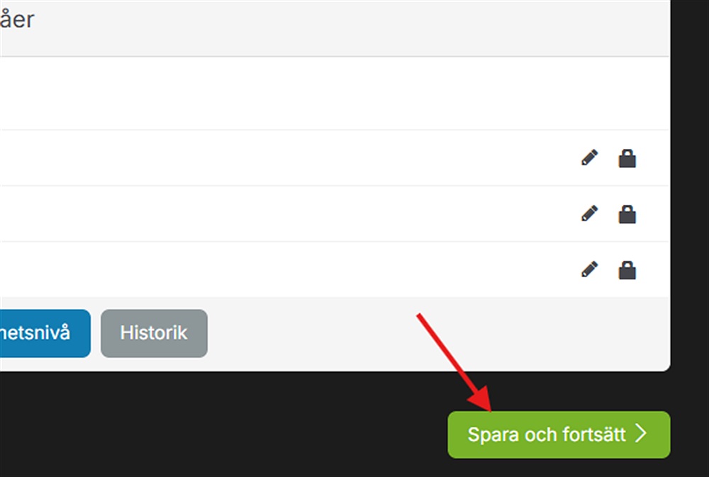 Steg 3 – spara och fortsätt